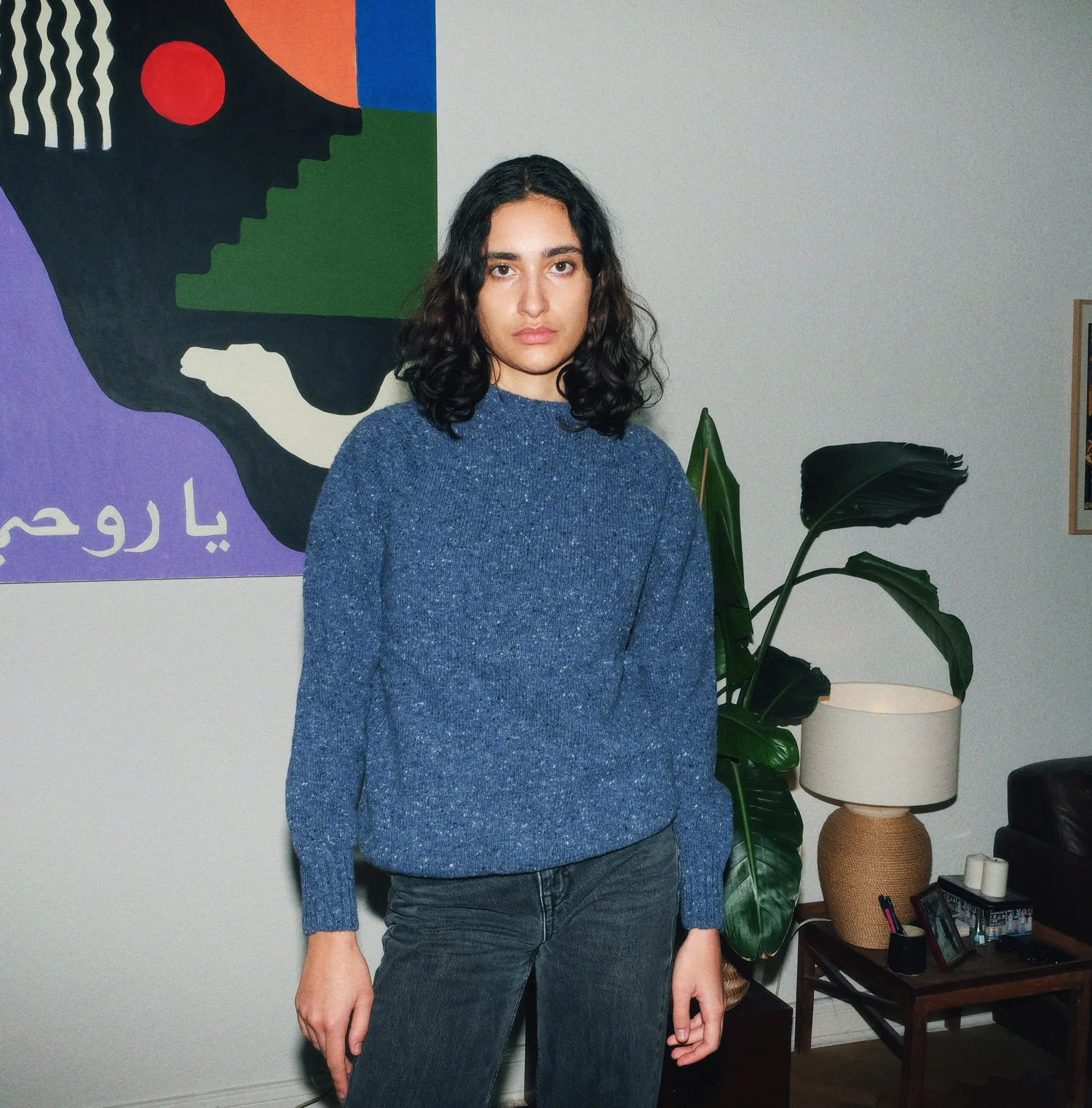 Merino Jumper - White Horse Blue - Image 2